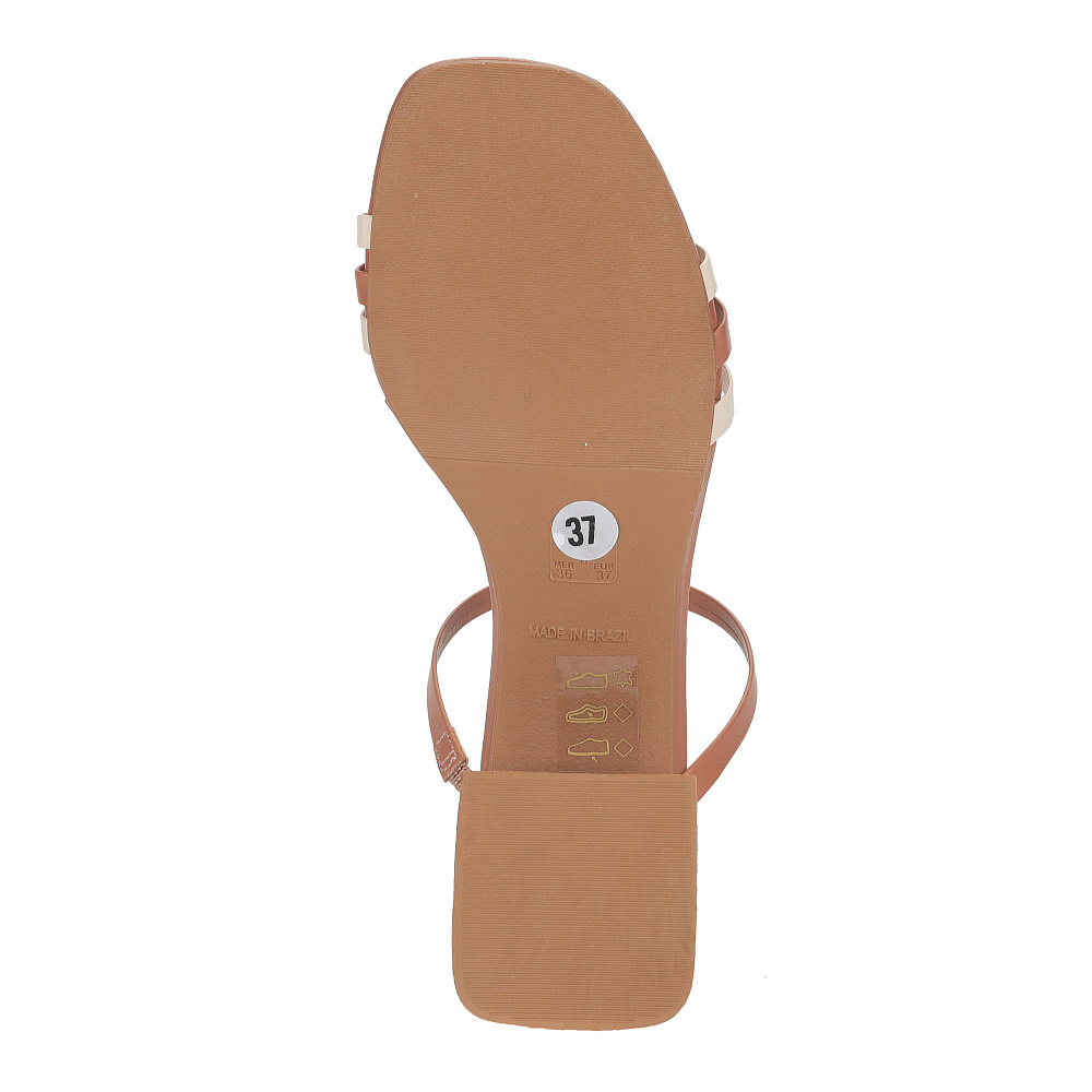 Бежево-коричневые  босоножки из кожи Respect