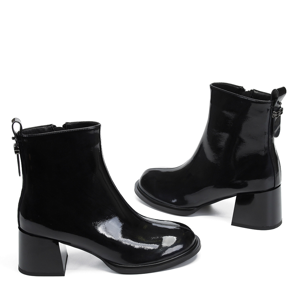 Черные ботильоны из лаковой кожи Respect