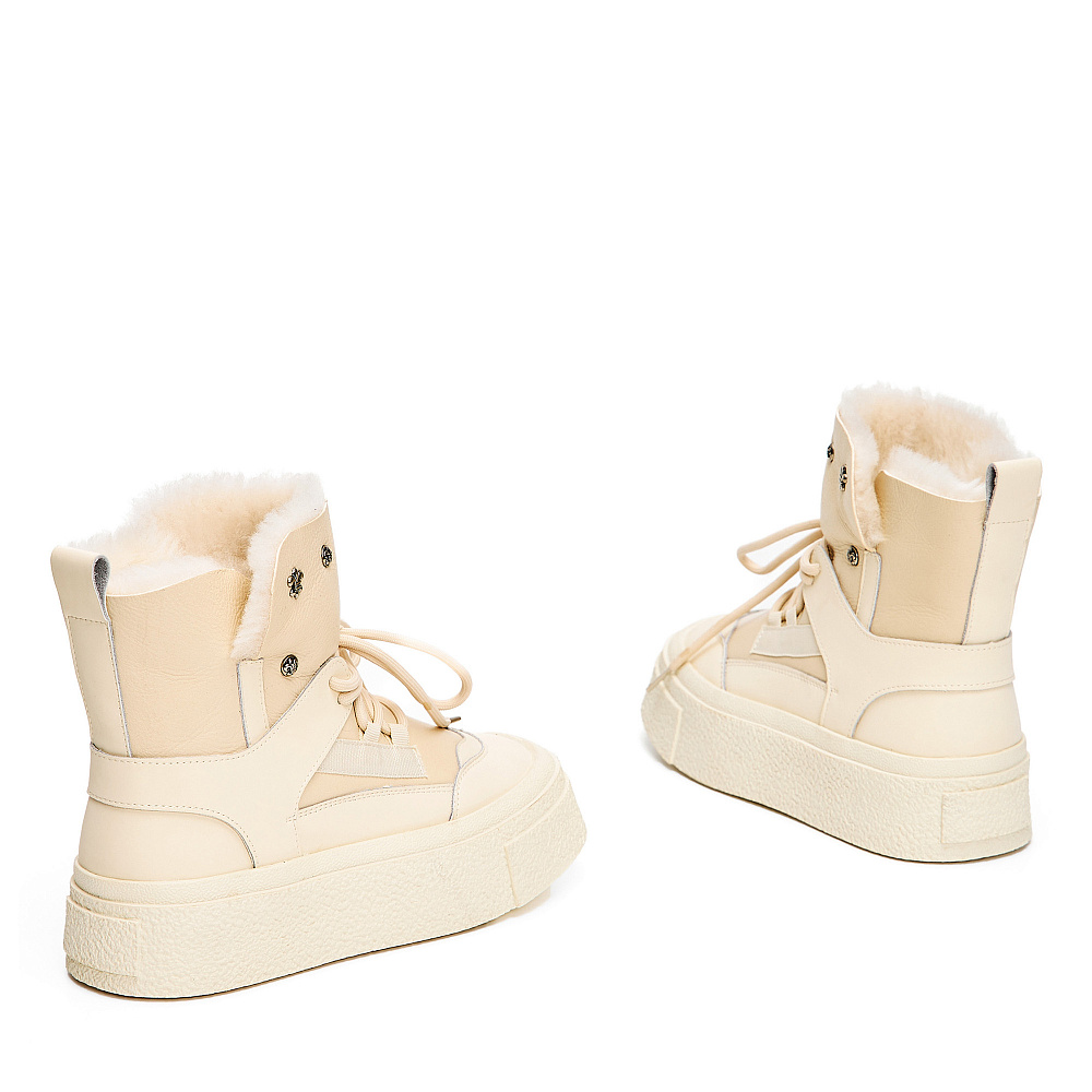 Дутики луноходы из кожи рисового цвета Respect