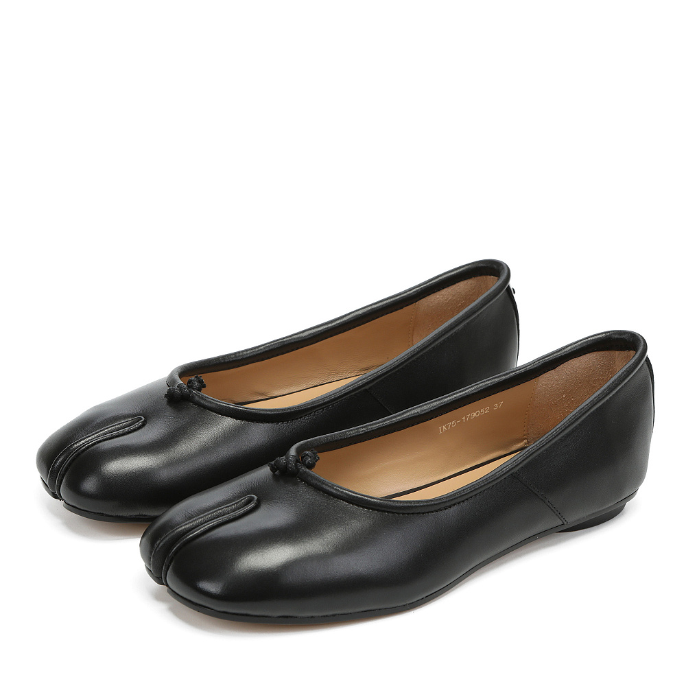 Черные балетки из гладкой кожи RESPECT PREMIUM