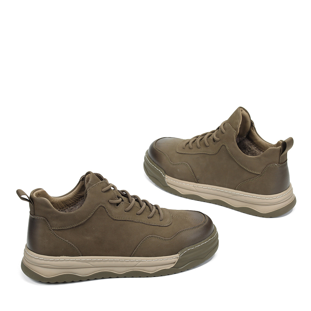 Зимние кеды из нубука цвета хаки RSP LAB