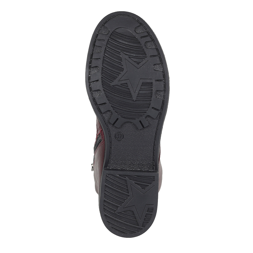 Бордовые ботинки из кожи на подкладке из натуральной шерсти Respect