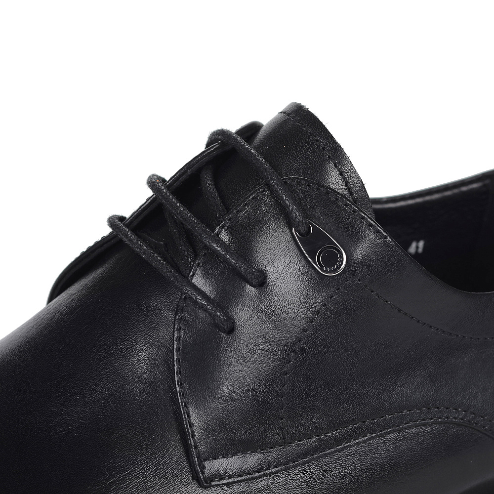 Черные полуботинки из кожи на шнуровке Respect