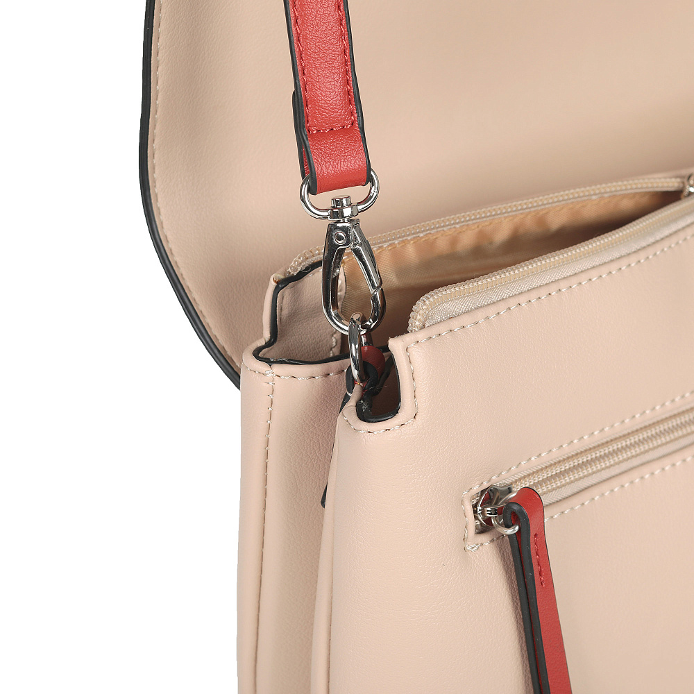 Бежевая сумка мессенджер из экокожи Portofiano