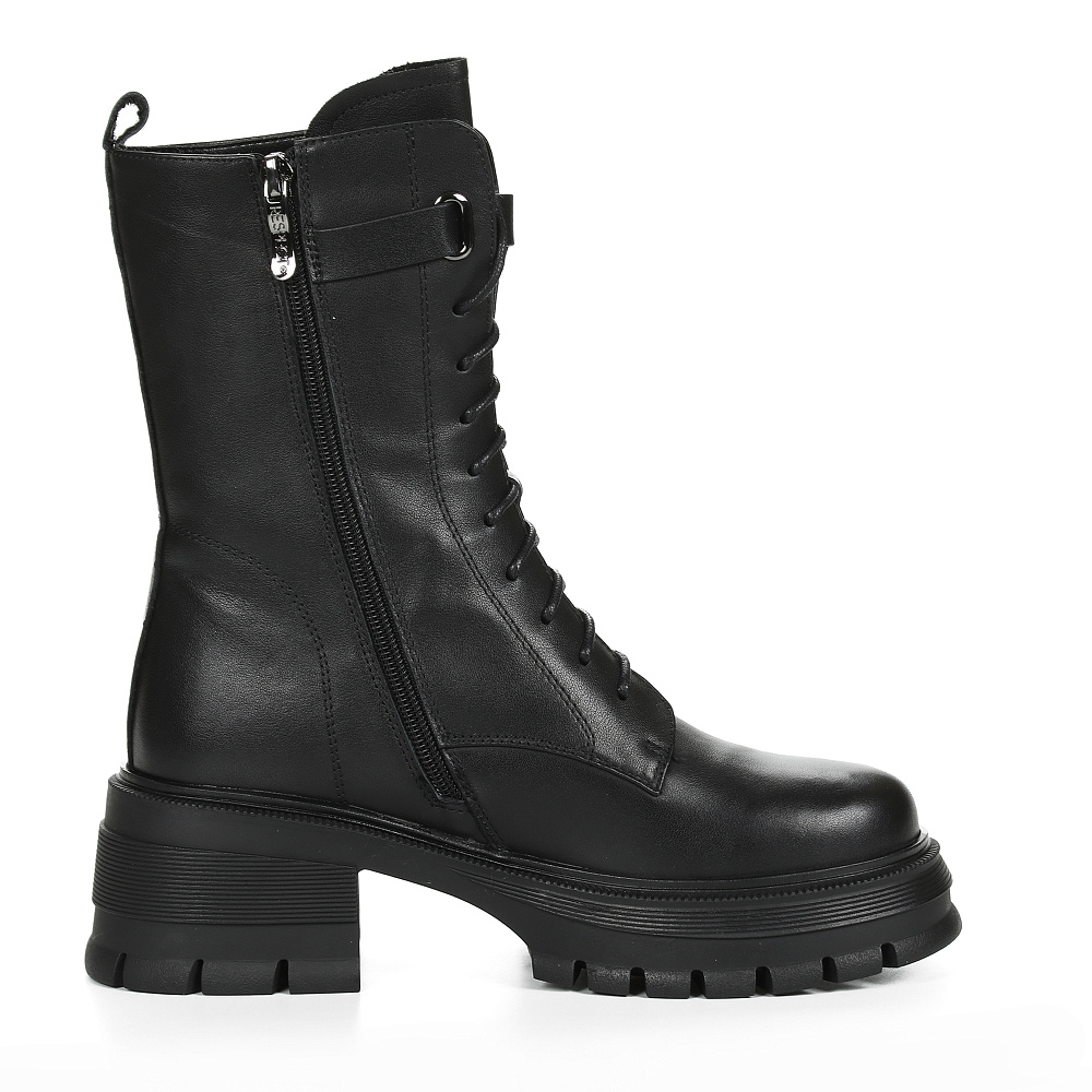 Черные зимние ботинки из гладкой кожи Respect