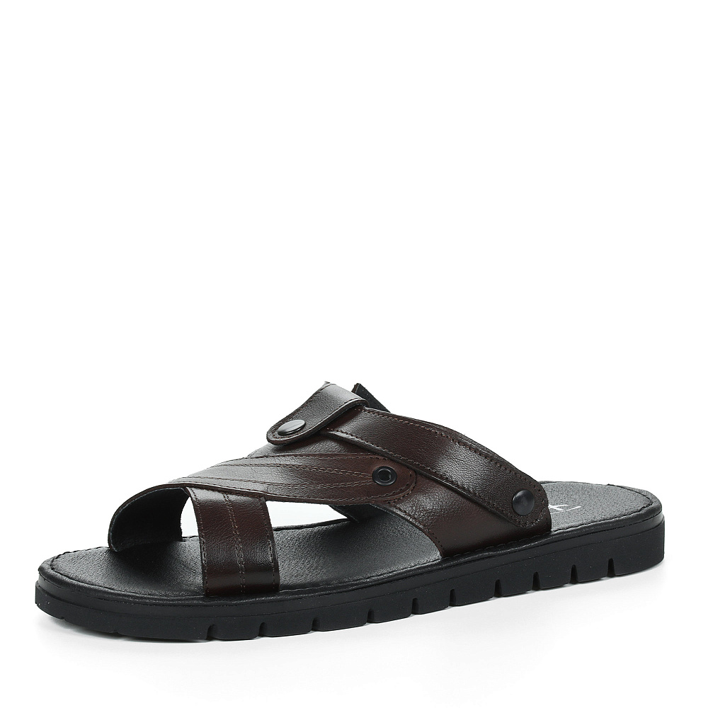 Коричневые шлепанцы из кожи Respect