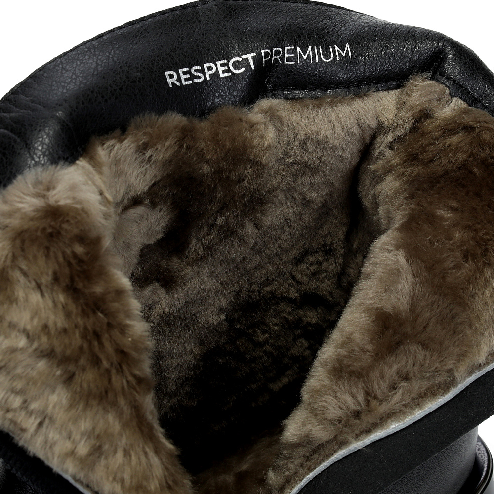 Черные зимние ботильоны из кожи RESPECT PREMIUM