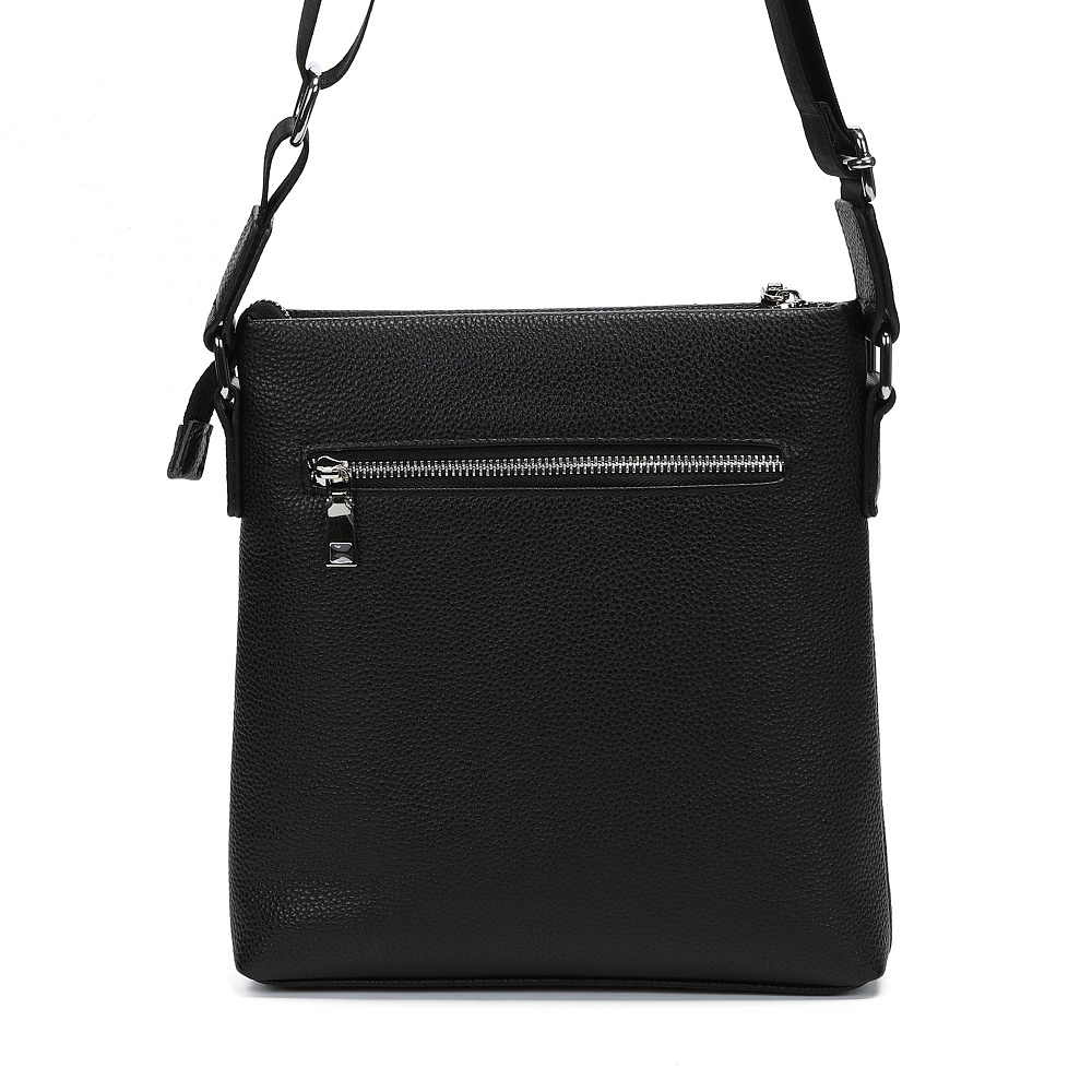 Черная сумка планшет из гладкой кожи Respect