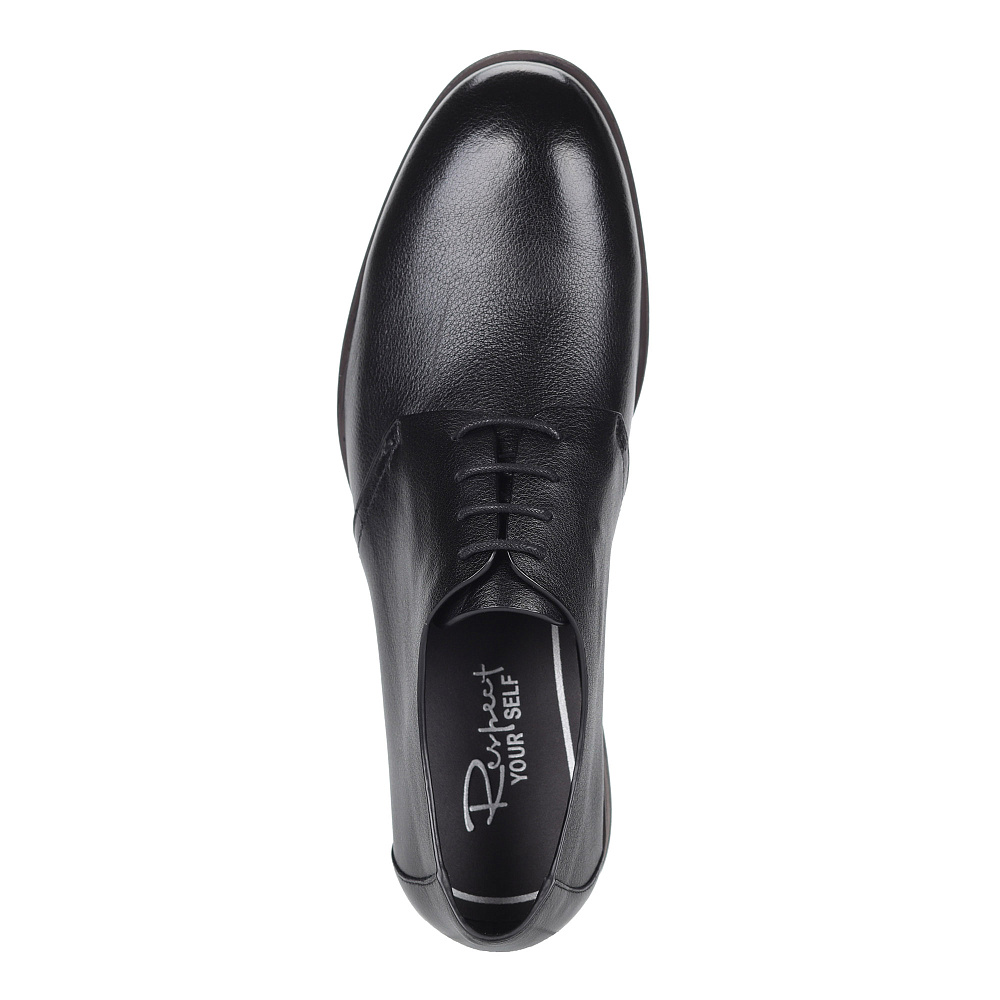 Черные полуботинки из кожи на шнуровке Respect