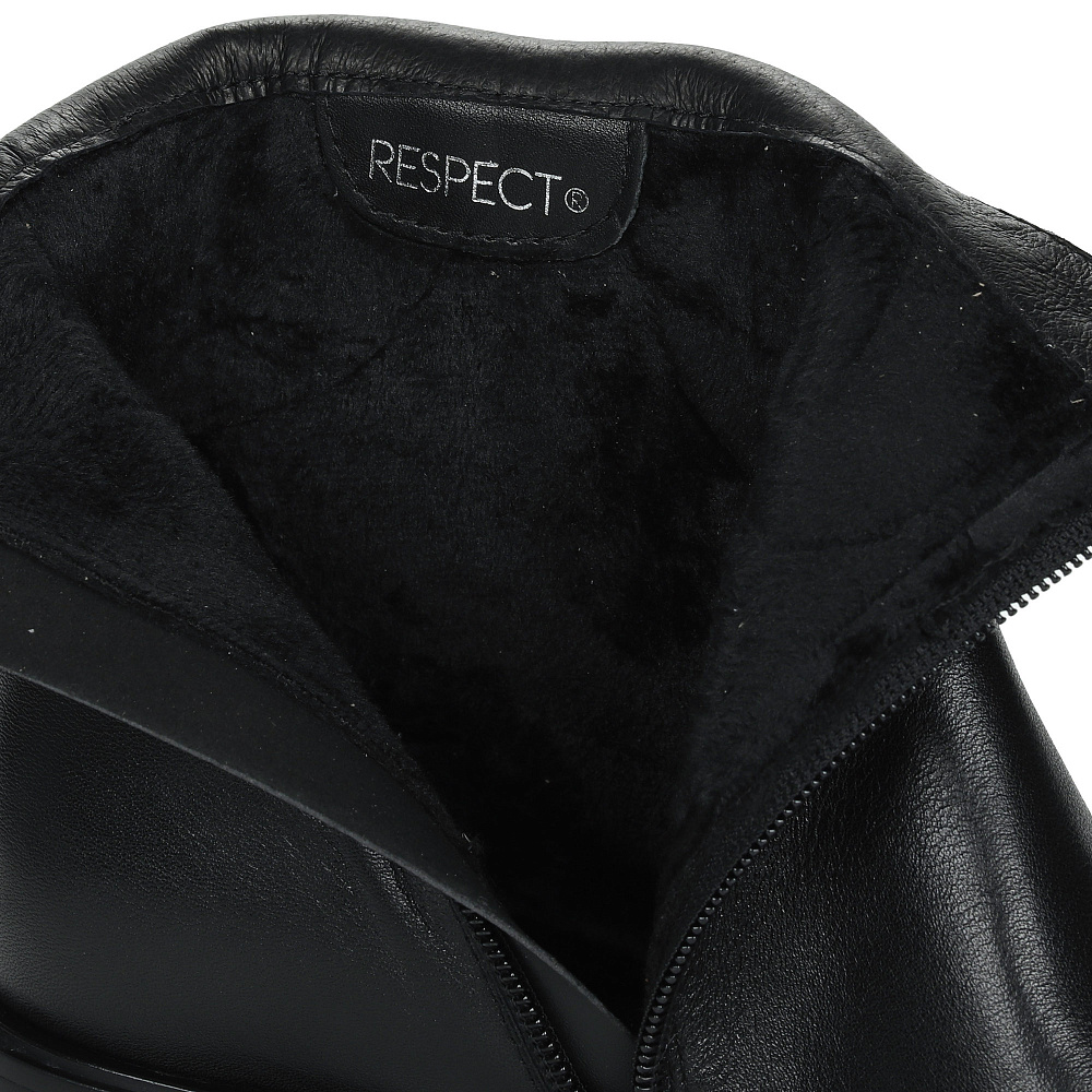 Черные ботинки из гладкой кожи Respect