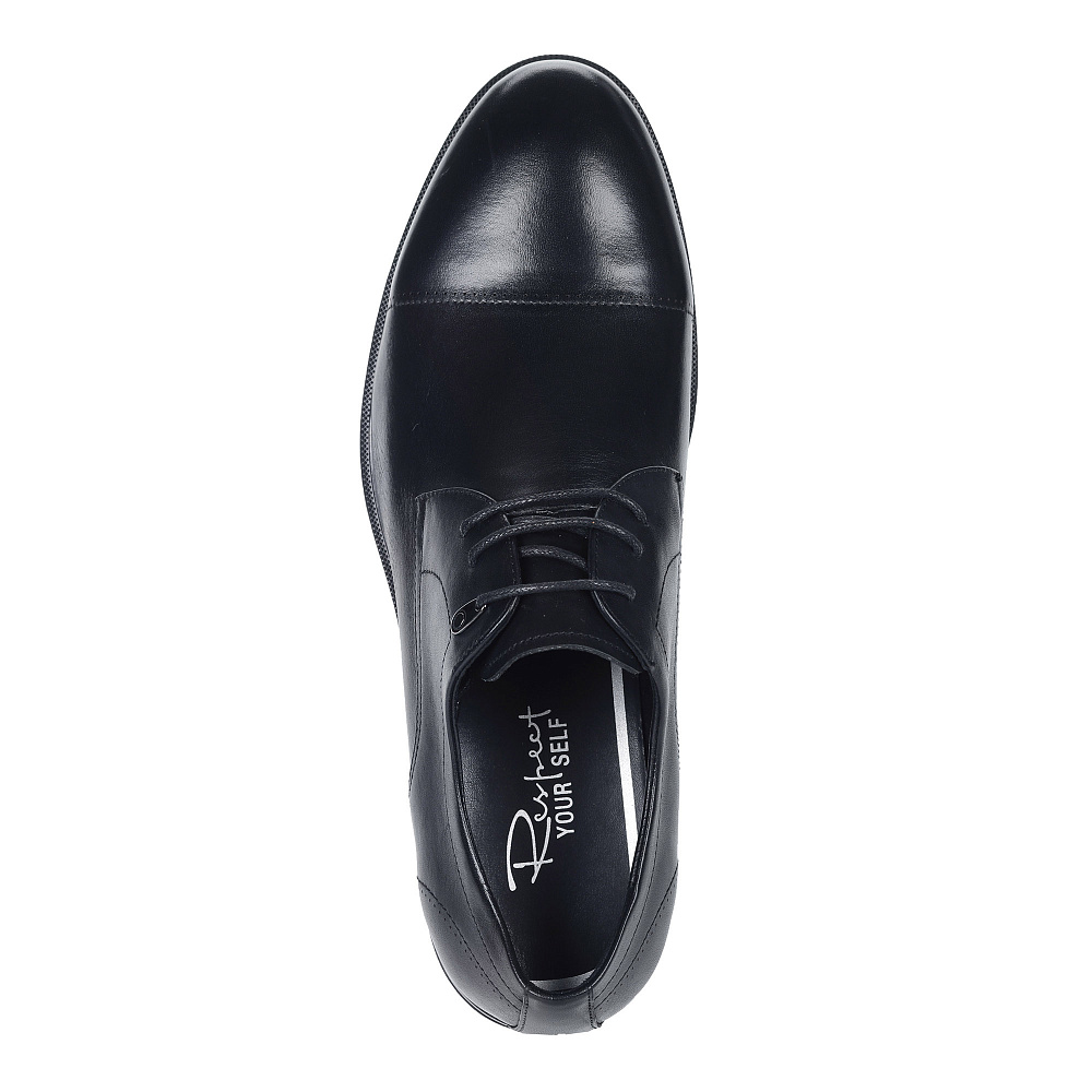 Черные полуботинки из кожи на шнуровке Respect