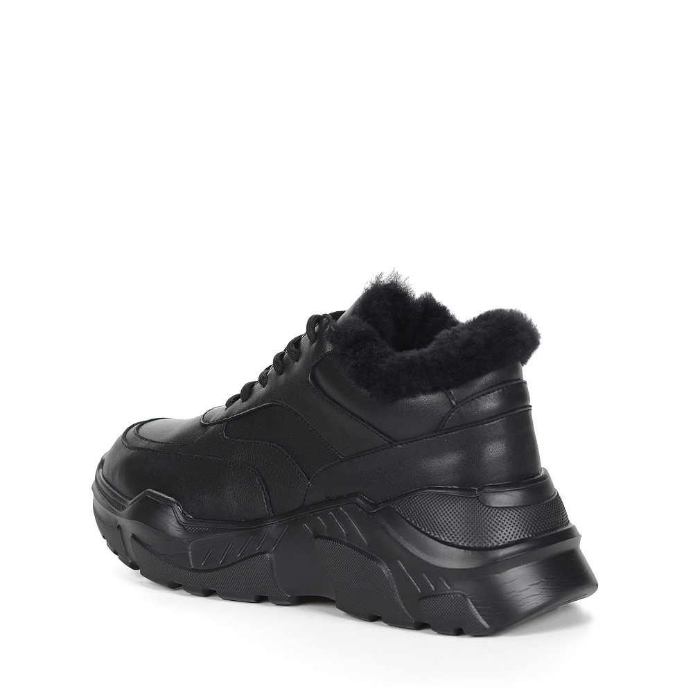 Черные кроссовки из кожи на подкладке из текстиля Respect