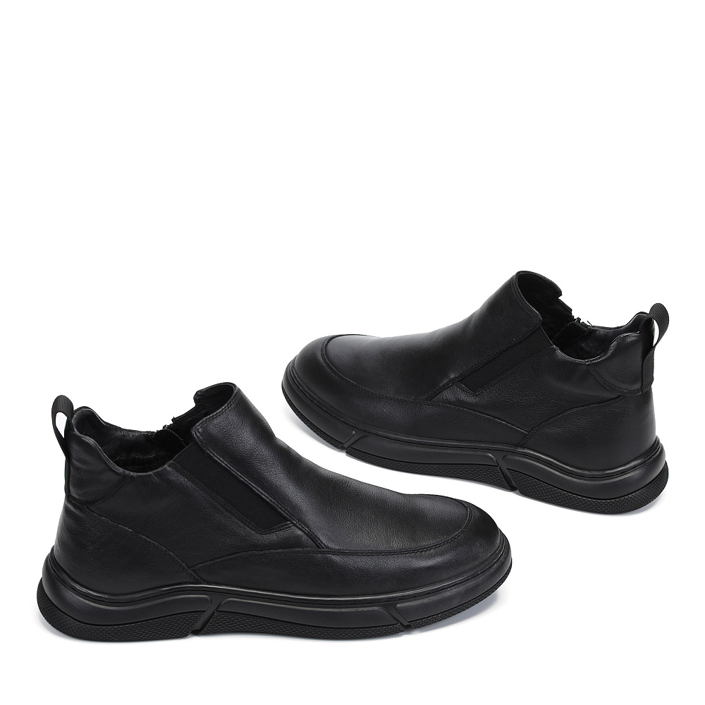 Черные зимние ботинки из гладкой кожи Respect