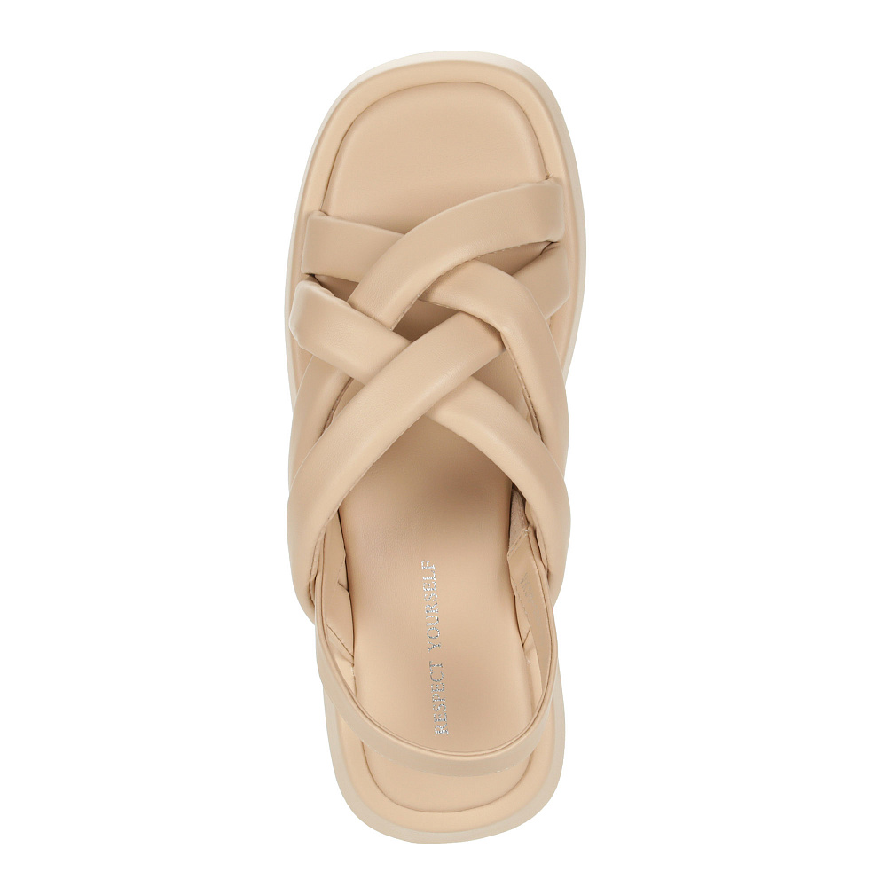 Бежевые сандалии из экокожи на подкладке из экокожи на платформе Respect