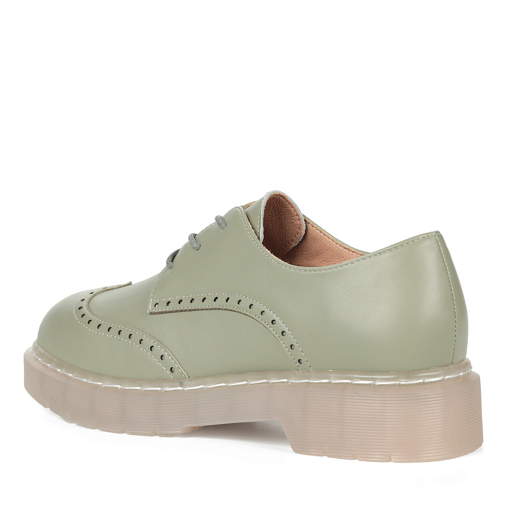 Зеленые полуботинки из кожи с брогированными элементами Respect