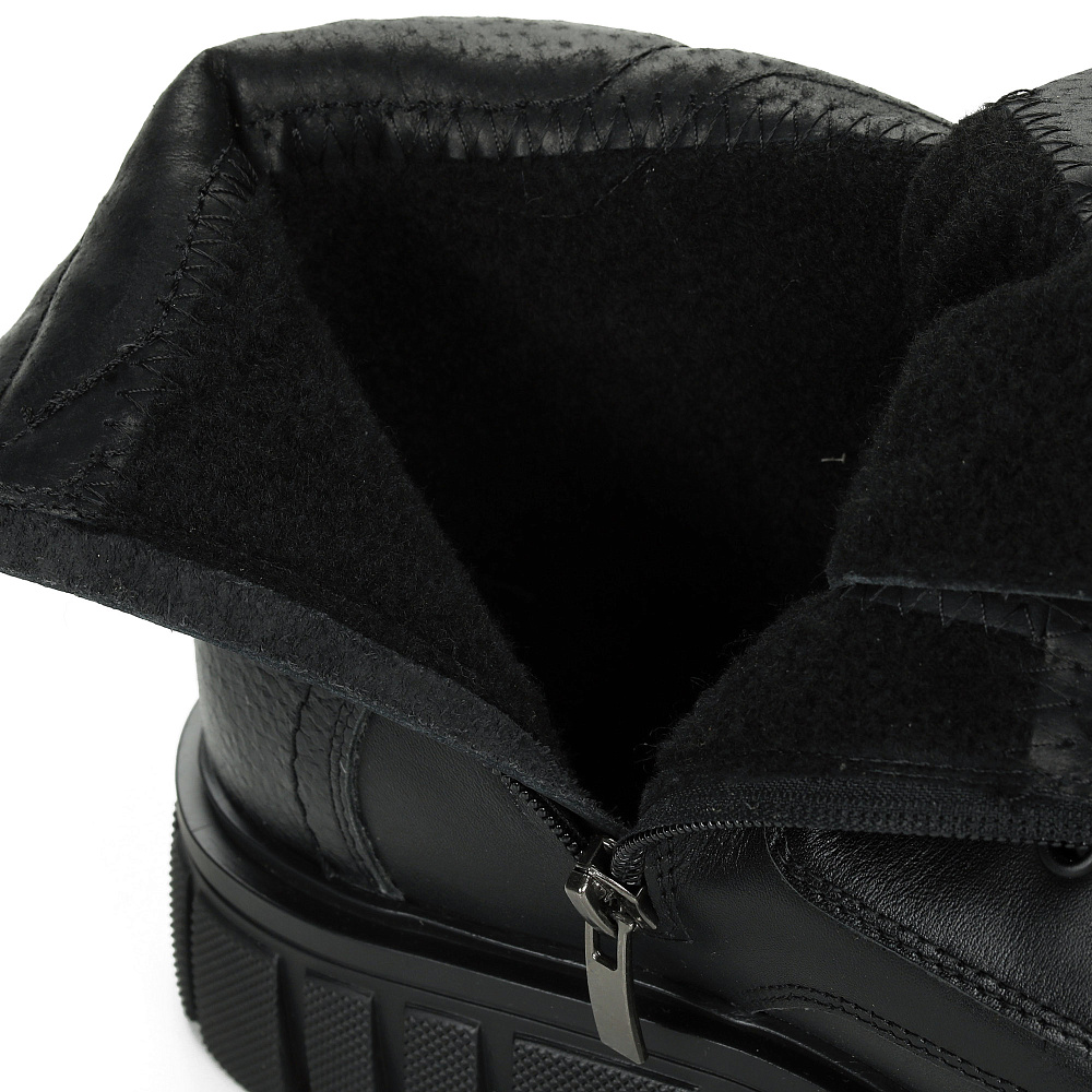 Черные ботинки из гладкой кожи Respect