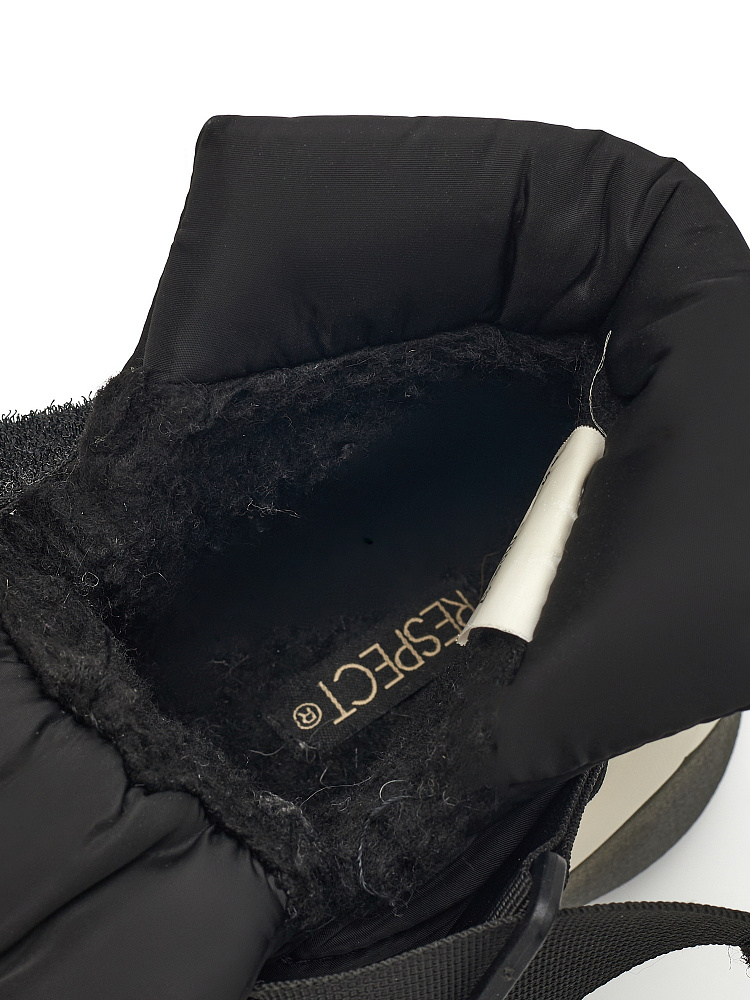 Черные дутики из экокожи и текстиля Respect