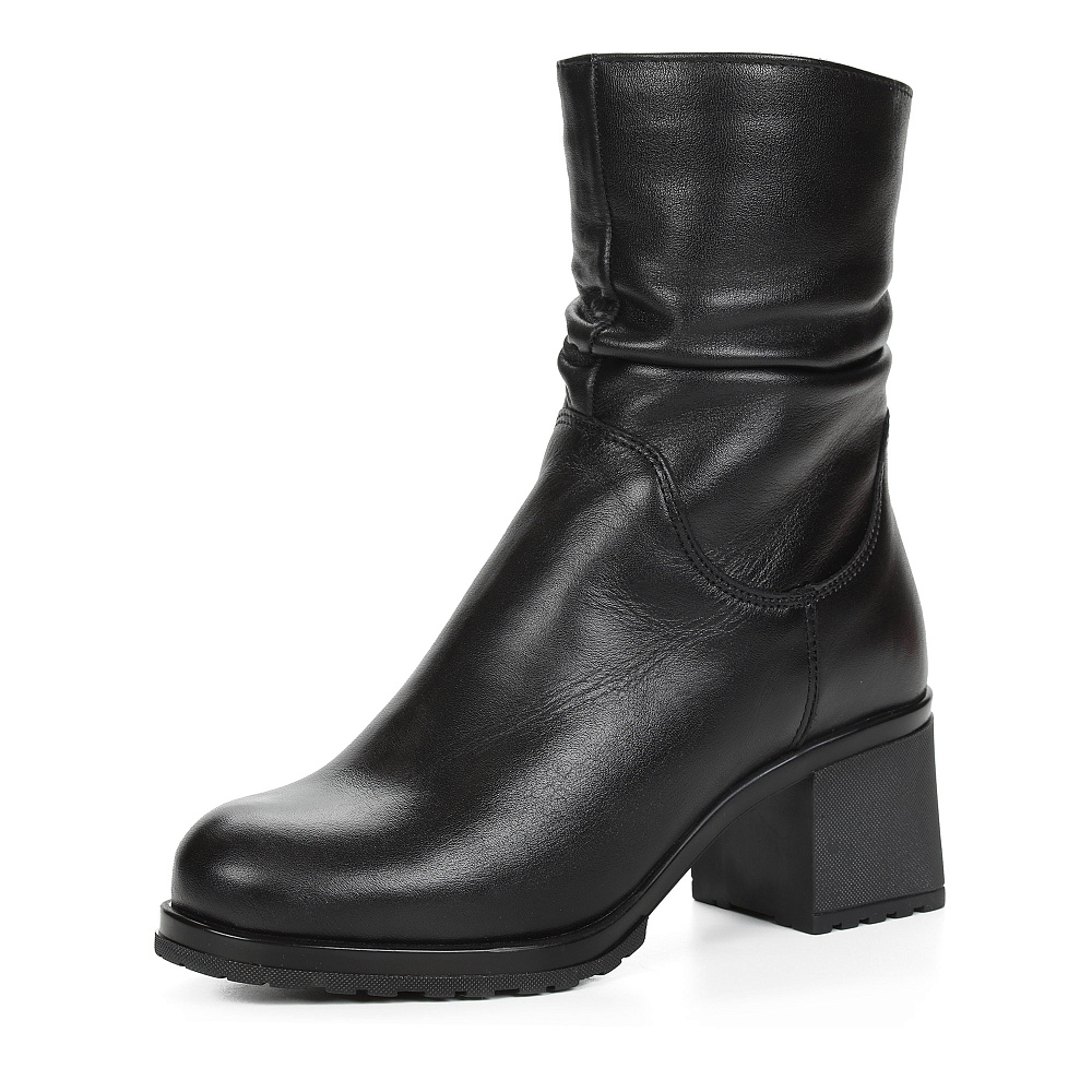 Черные утепленные ботильоны из гладкой кожи Respect