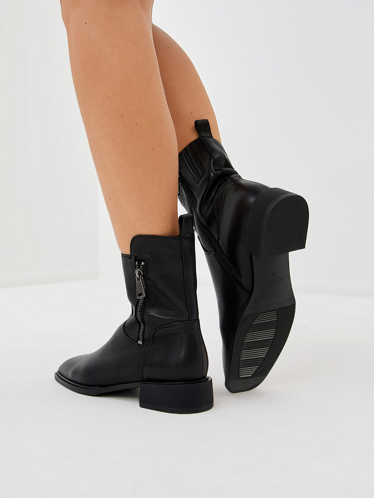 Черные ботинки из кожи Respect