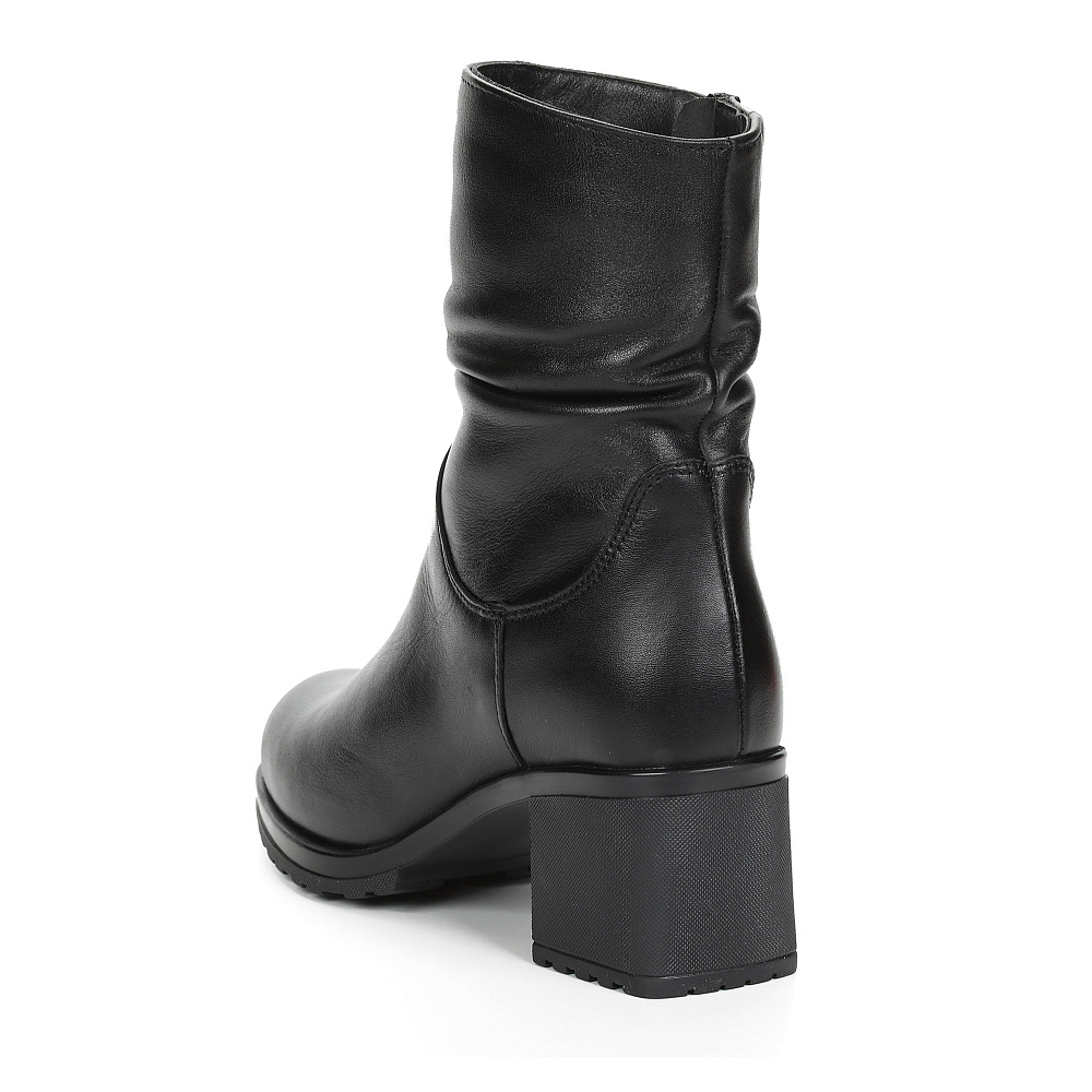 Черные утепленные ботильоны из гладкой кожи Respect