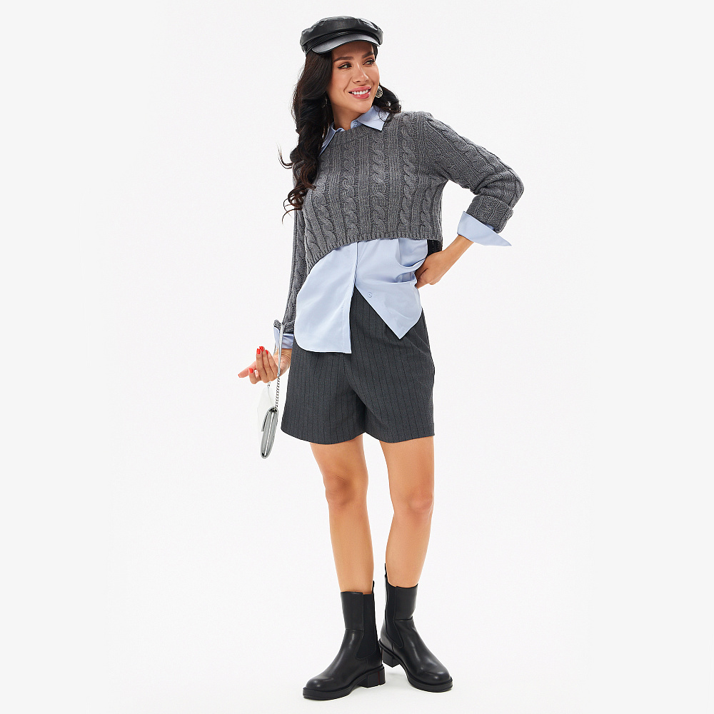 Черные полусапоги из кожи на подкладке из текстиля на утолщенной подошве Respect