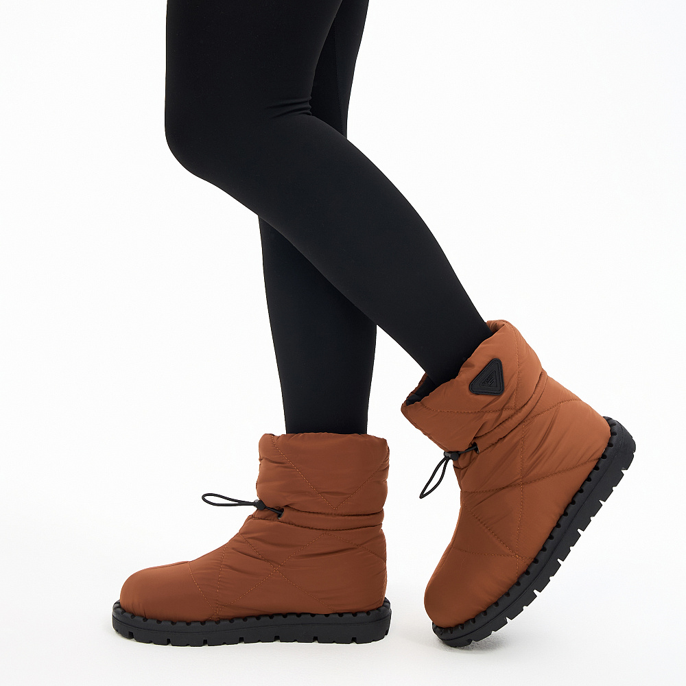 Рыжие утепленные дутики из текстиля Respect