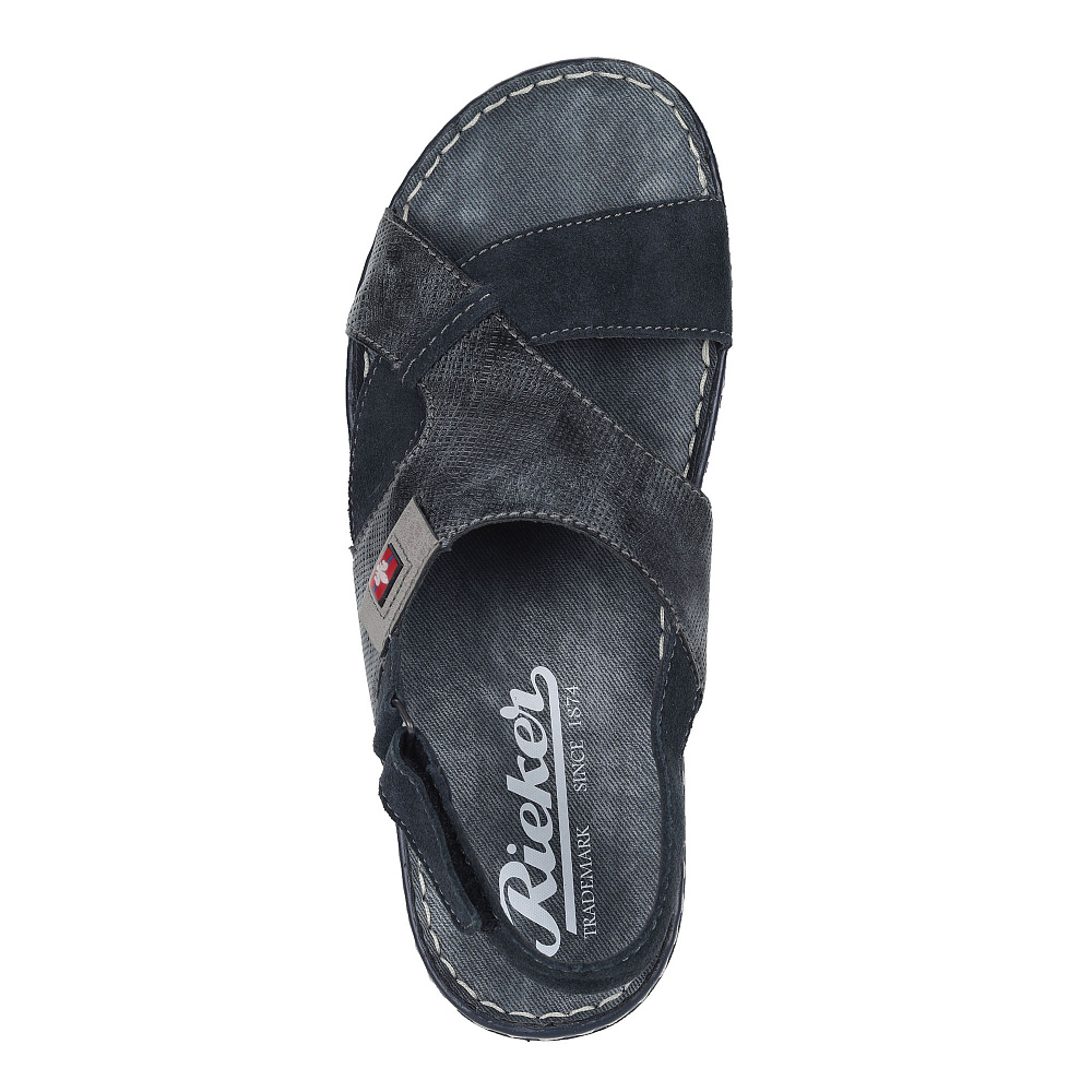 Синие сандалии из комбинированных материалов Rieker