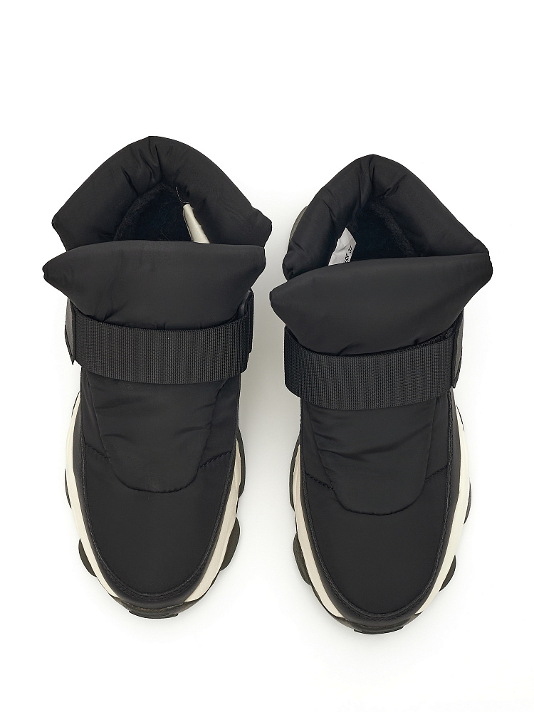 Черные дутики из экокожи и текстиля Respect