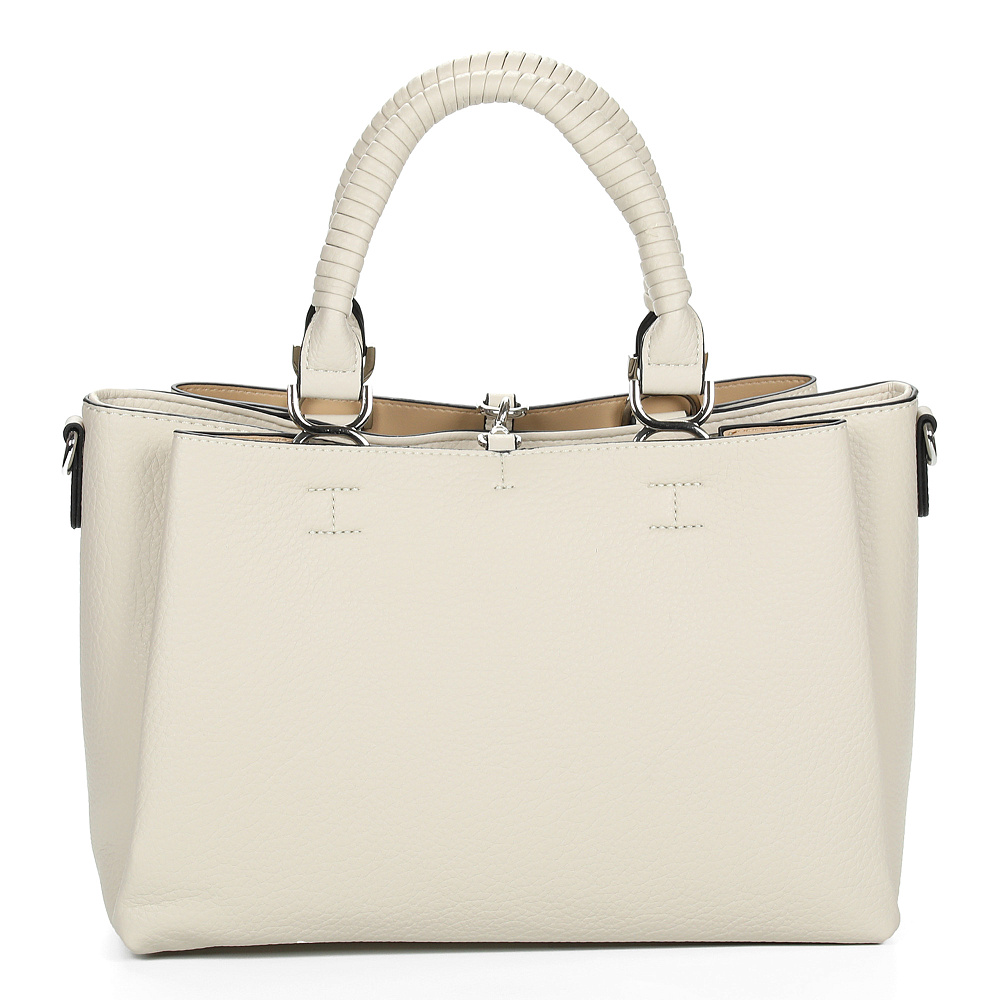 Сумка сэтчел из экокожи молочного цвета Portofiano