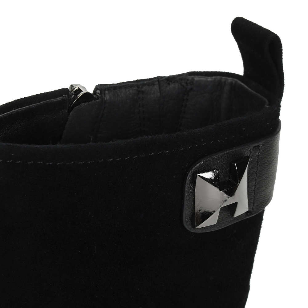 Черные зимние ботинки из натурального велюра Respect