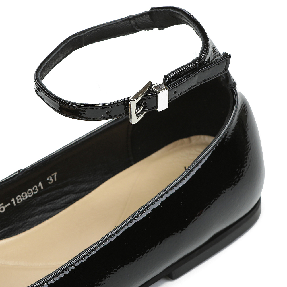 Черные балетки из лаковой кожи Respect