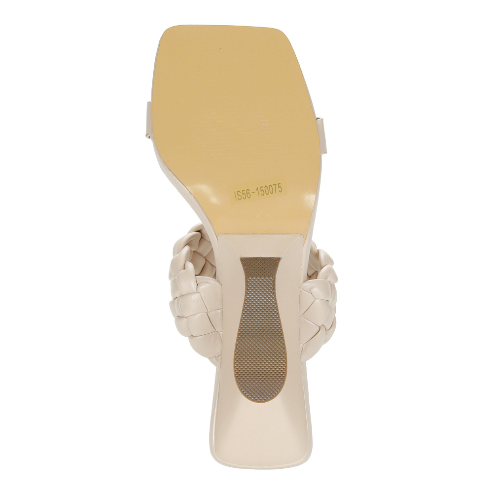 Бежевые сабо из плетеной экокожи на подкладке из экокожи Respect