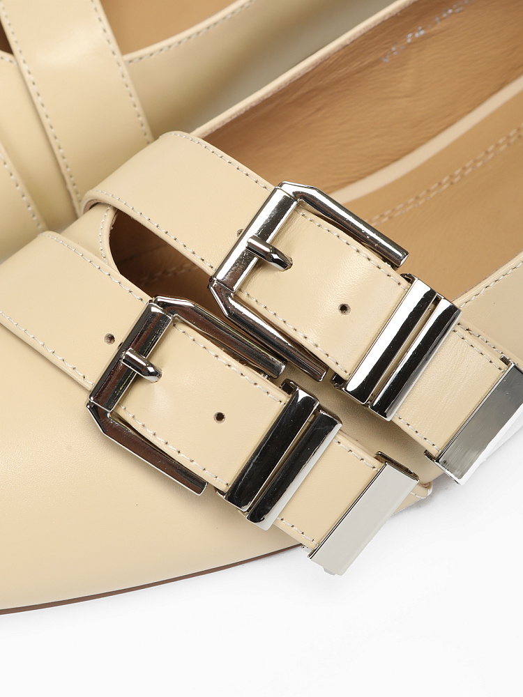 Бежевые балетки из гладкой кожи RESPECT PREMIUM