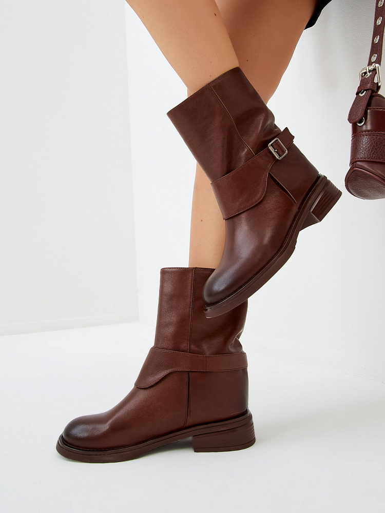 Рыжие полусапоги из кожи Respect