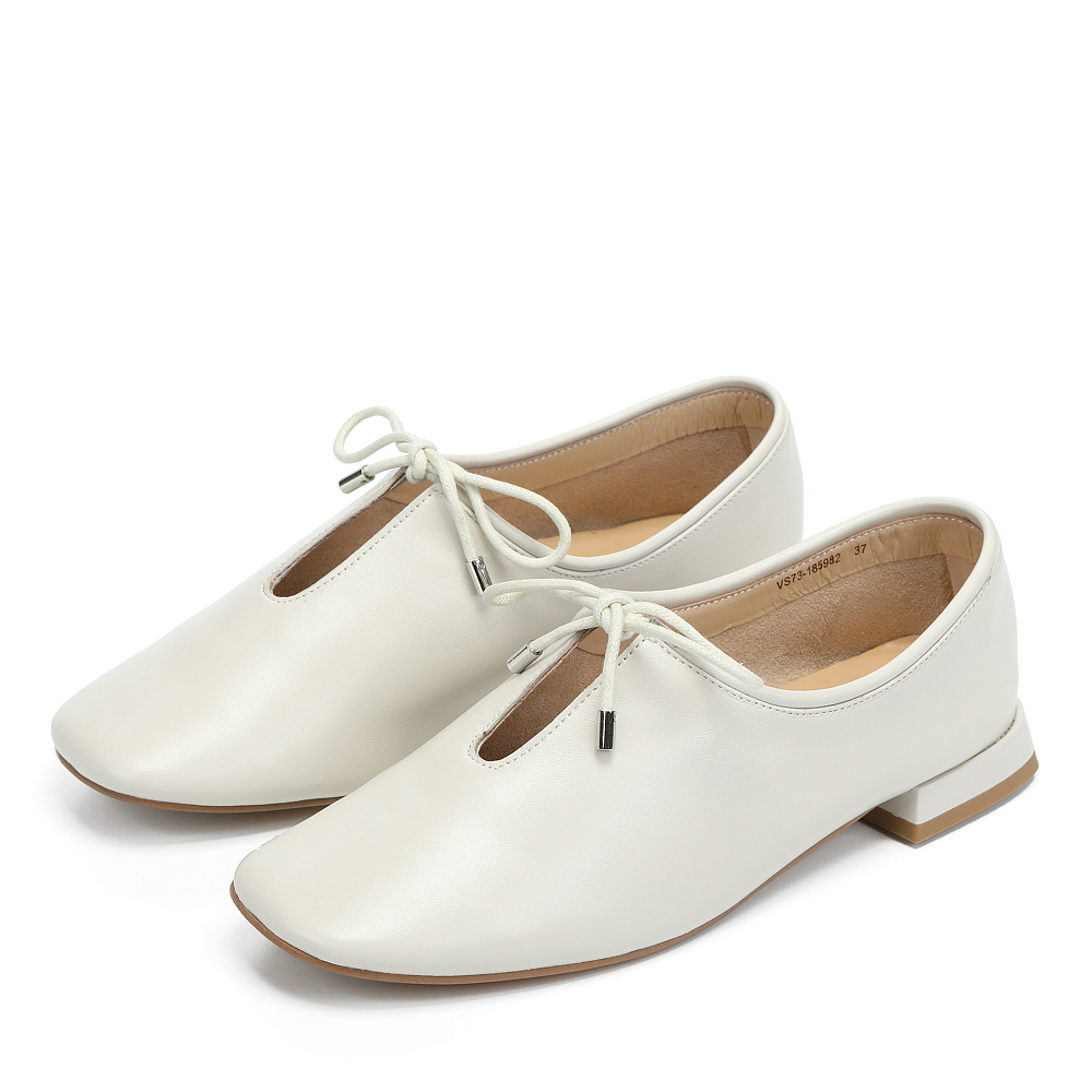 Туфли из гладкой кожи рисового цвета RESPECT PREMIUM