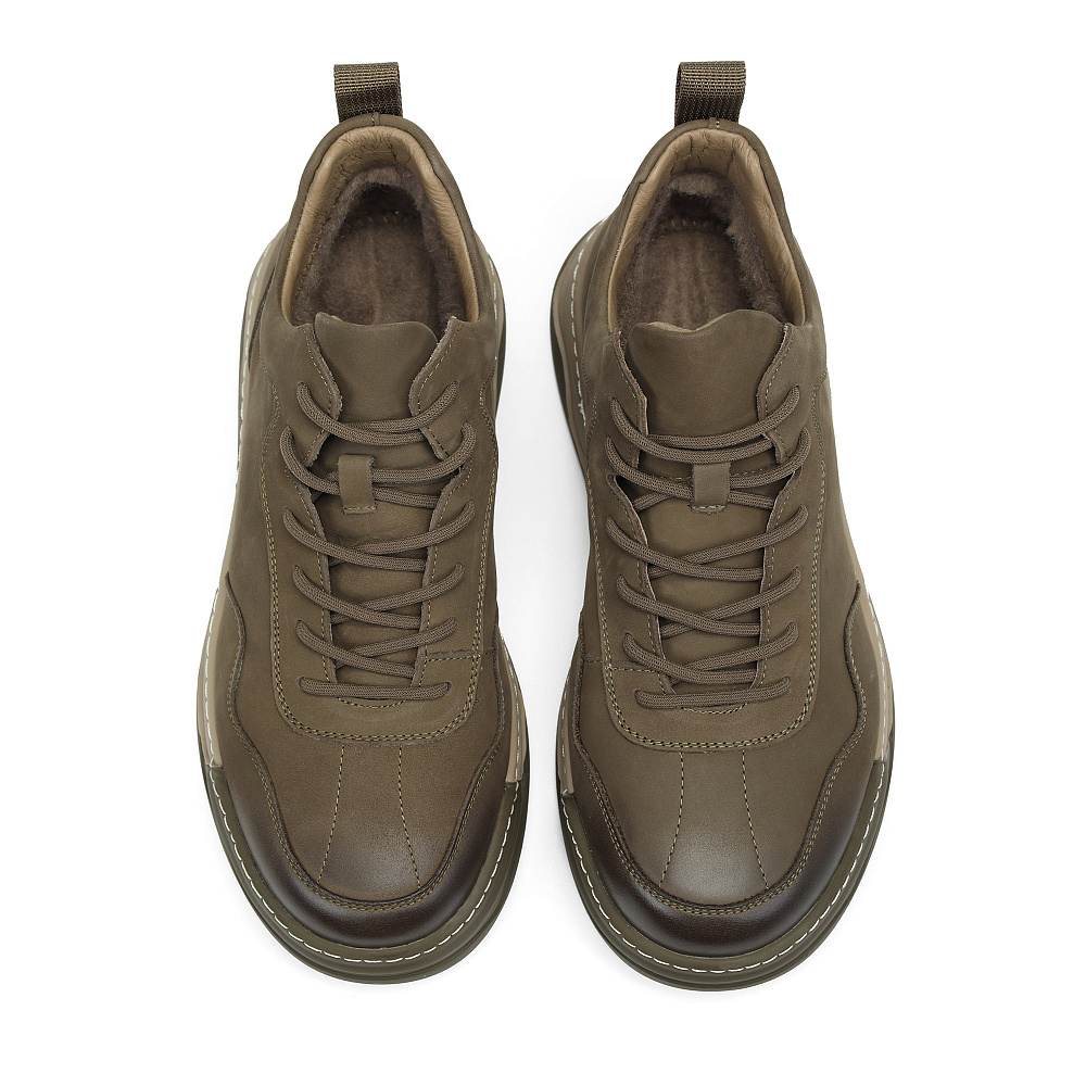 Зимние кеды из нубука цвета хаки RSP LAB