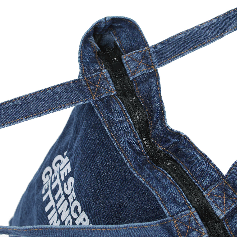 Голубая пляжная сумка из хлопка с принтом Mellizos