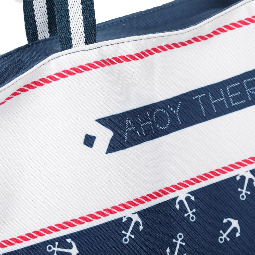 Синяя пляжная сумка-мешок из принтованного полиэстера Fabretti