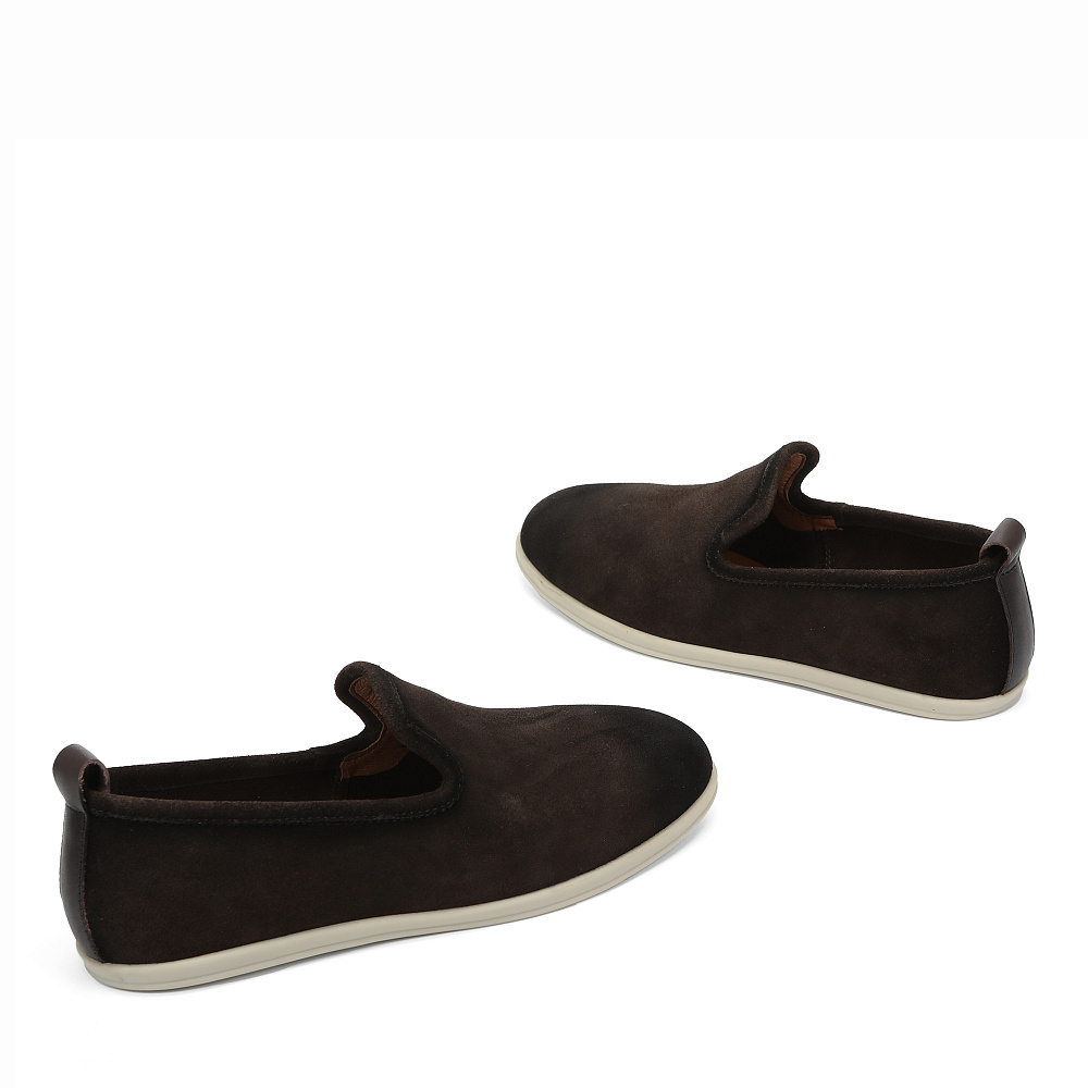 Коричневые слипоны из бархатистого велюра RESPECT PREMIUM