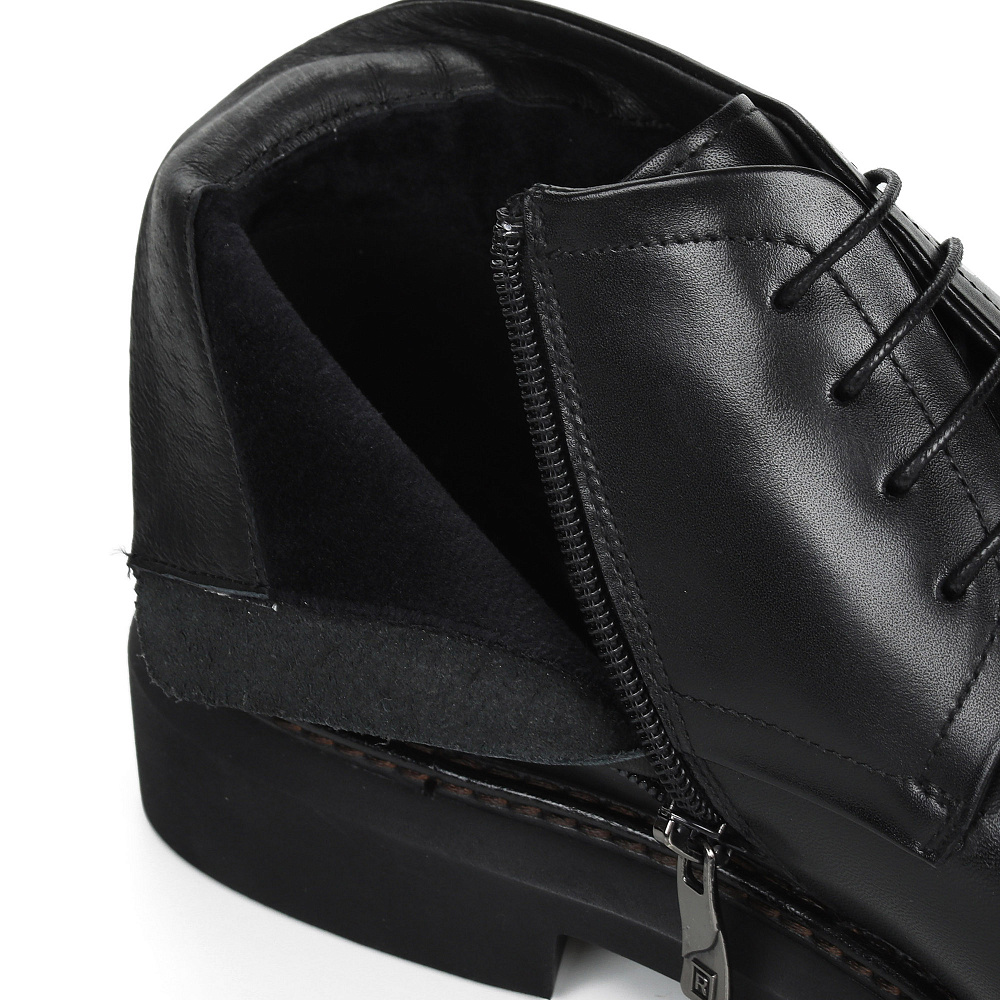 Черные ботинки из гладкой кожи Respect