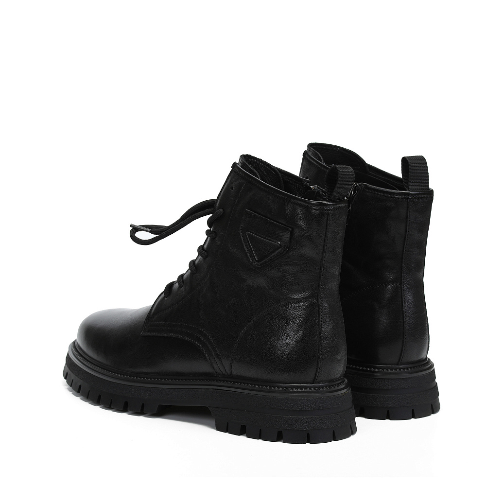 Черные зимние ботинки из гладкой кожи Respect