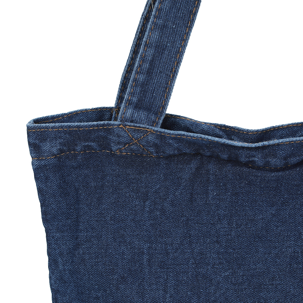 Голубая пляжная сумка из хлопка с принтом Mellizos