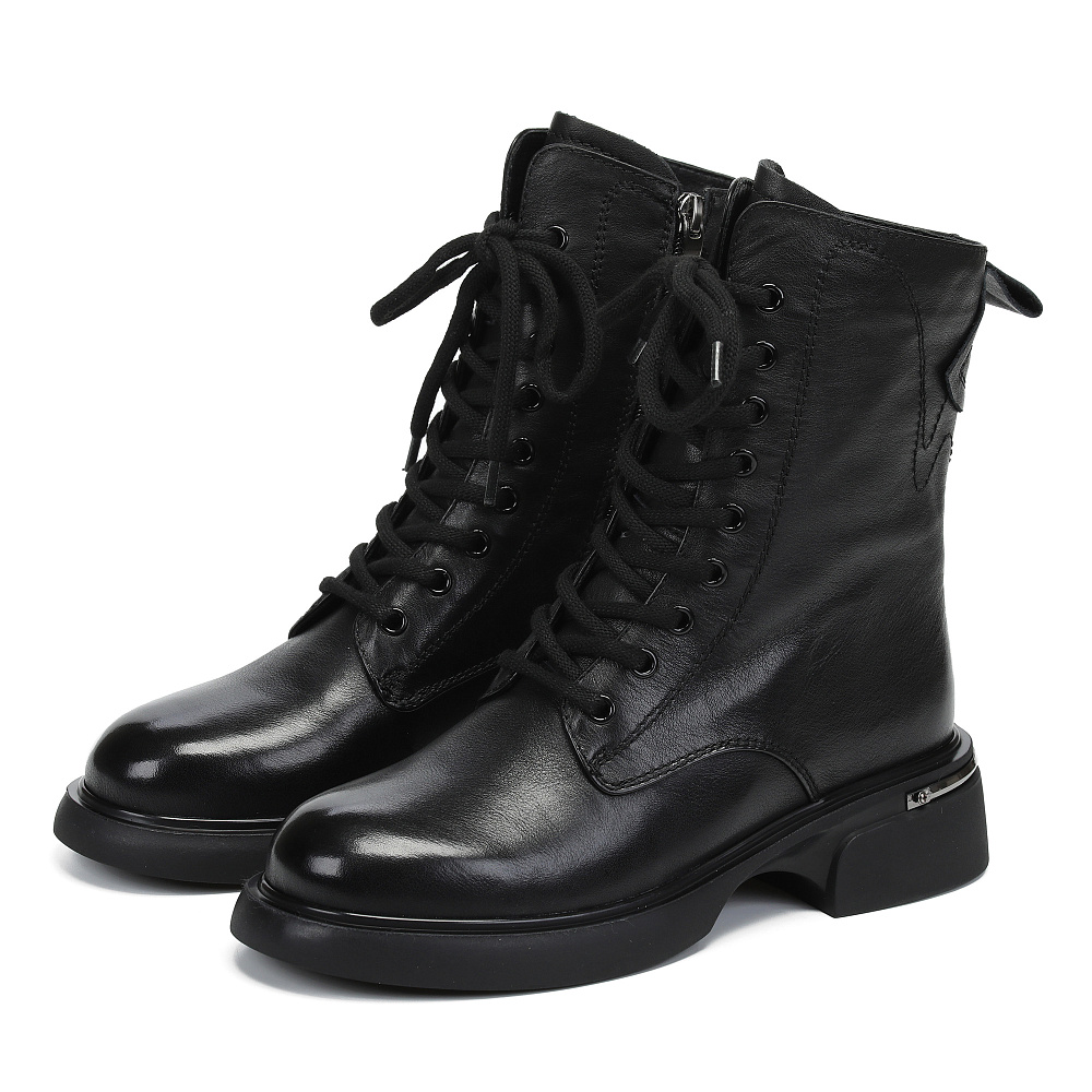 Черные ботинки из кожи Respect