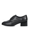 Черные закрытые туфли на шнурках из кожи на подкладке из натуральной кожи на квадратном каблуке