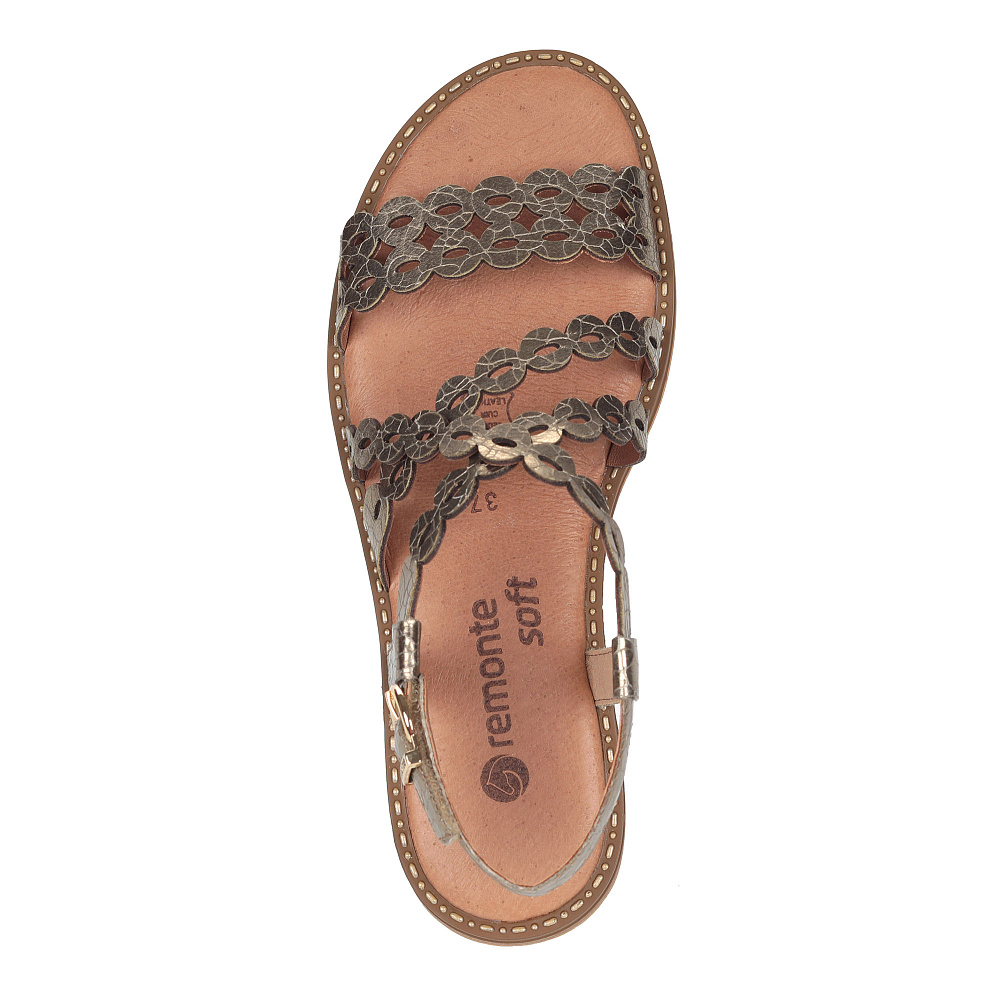 Золотые сандалии из текстиля Remonte