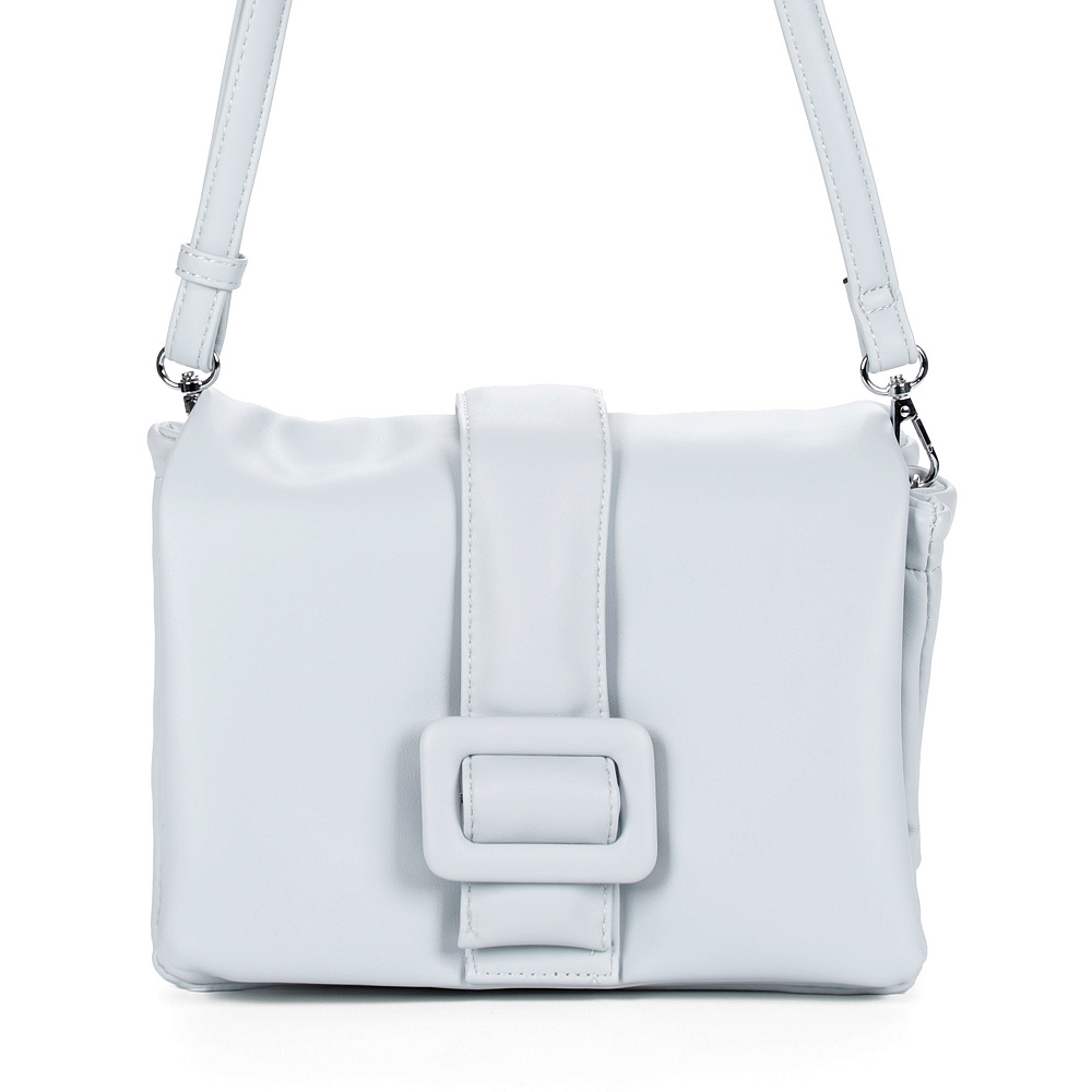 Голубая сумка из экокожи с пряжкой Respect