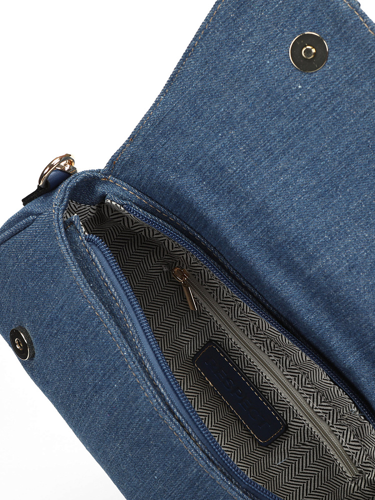 Синяя текстильная сумка-багет Respect