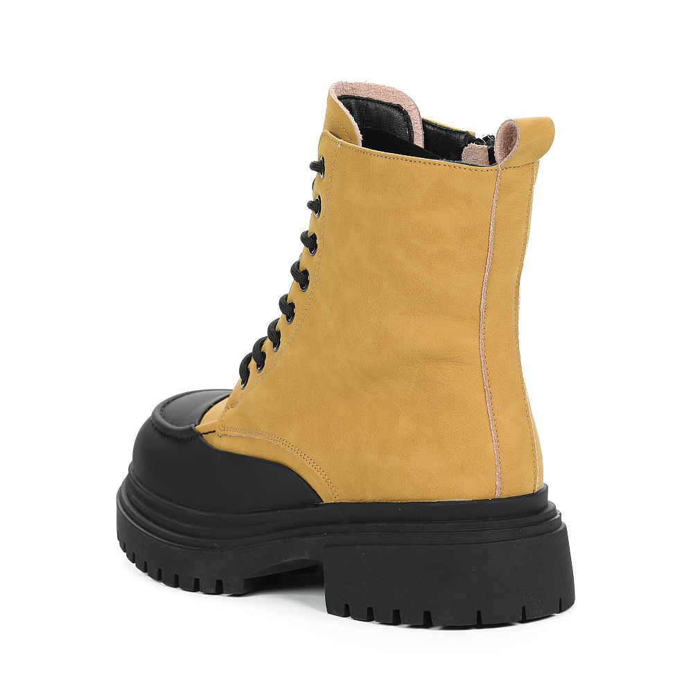 Желтые утепленные ботинки из кожи Respect