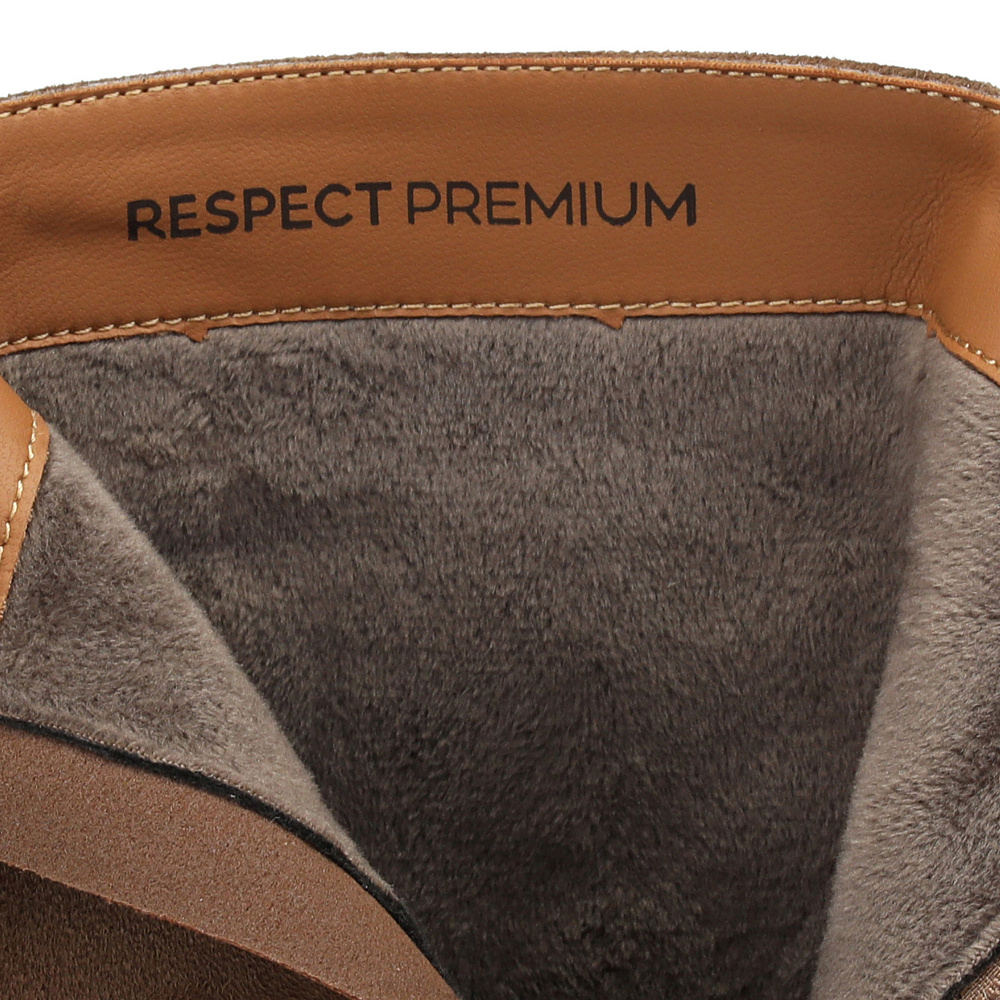 Коричневые ботильоны из натурального велюра RESPECT PREMIUM