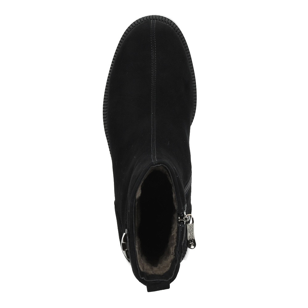 Черные зимние ботинки из натурального велюра Respect